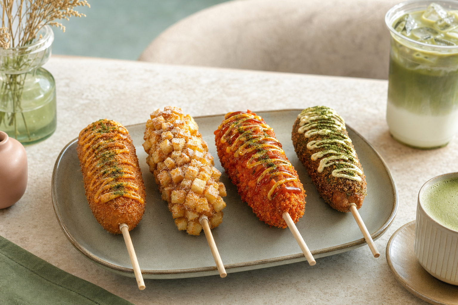 Korean Corn Dogs at Oh! Cha